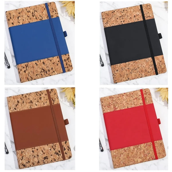 A5 Lined Cork Journal Notebook with Pen Loop