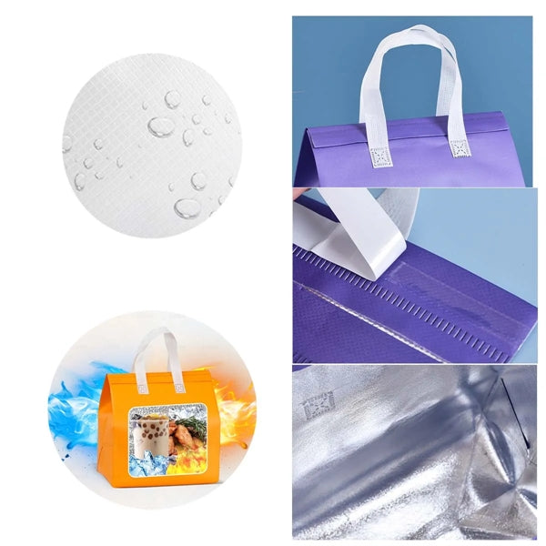 Colorful Non-Woven Insulated Cooler Lunch Tote Bags