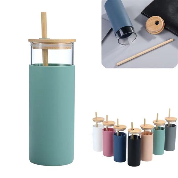 20oz Silicone Sleeve Glass Tumbler