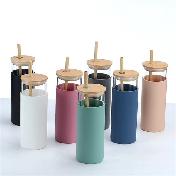 20oz Silicone Sleeve Glass Tumbler