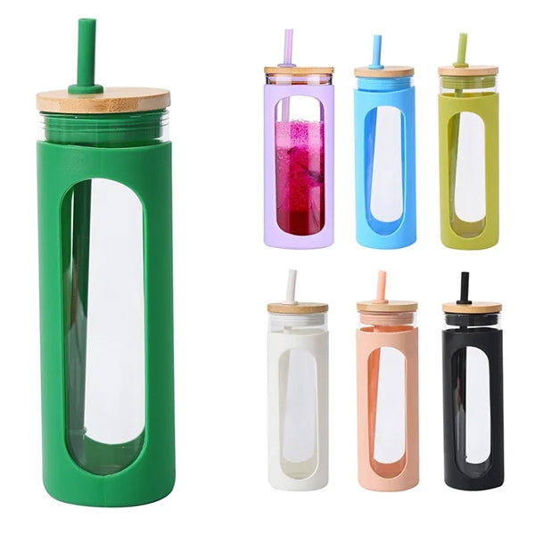 20oz Sleeve Glass Tumble with Straw and Lid