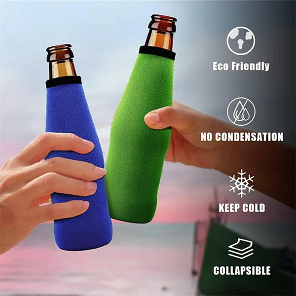 Neoprene Bottle Holder with Zipper and Opener