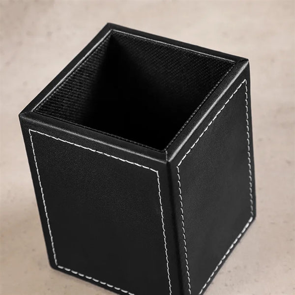 PU Leather Square Pen And Pencil Holder