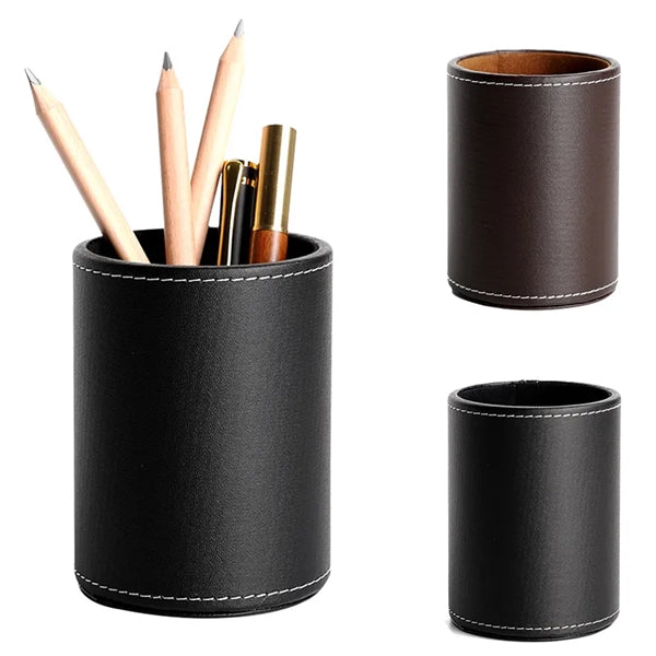 Round Leather Pen Holder