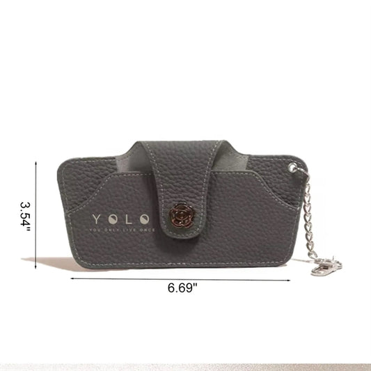 Foldable Retro First Layer Leather Glasses Case