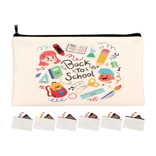 Full Color Multipurpose Canvas Zippered Pencil Case