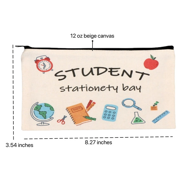Full Color Multipurpose Canvas Zippered Pencil Case