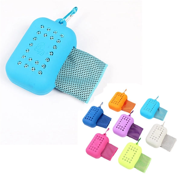 Square Silica Gel Shell Portable Yoga Cooling Towel
