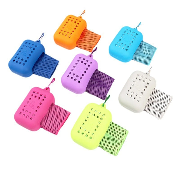 Square Silica Gel Shell Portable Yoga Cooling Towel