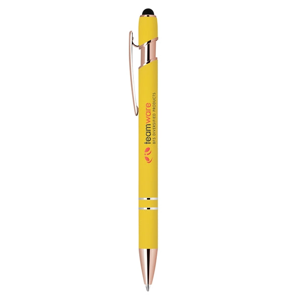 Stylus-3261 Bright Ballpoint Soft Touch Pens with Rose Gold