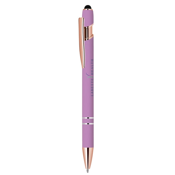 Stylus-3261 Bright Ballpoint Soft Touch Pens with Rose Gold