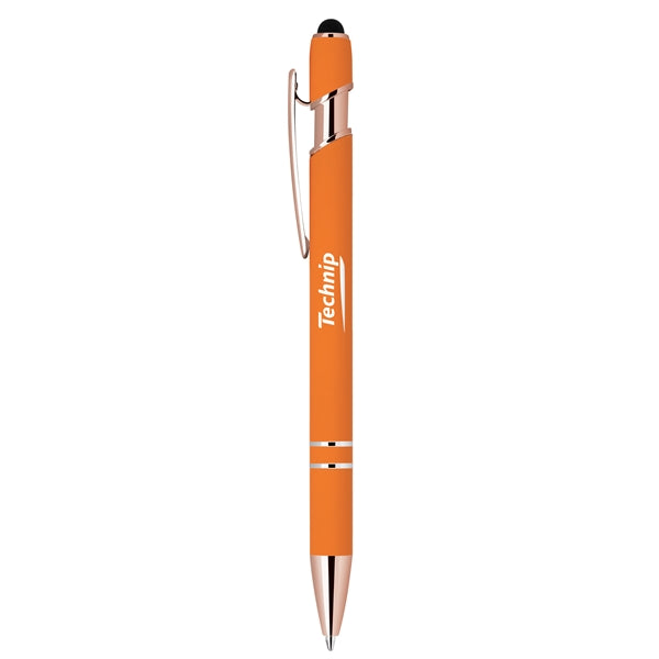 Stylus-3261 Bright Ballpoint Soft Touch Pens with Rose Gold