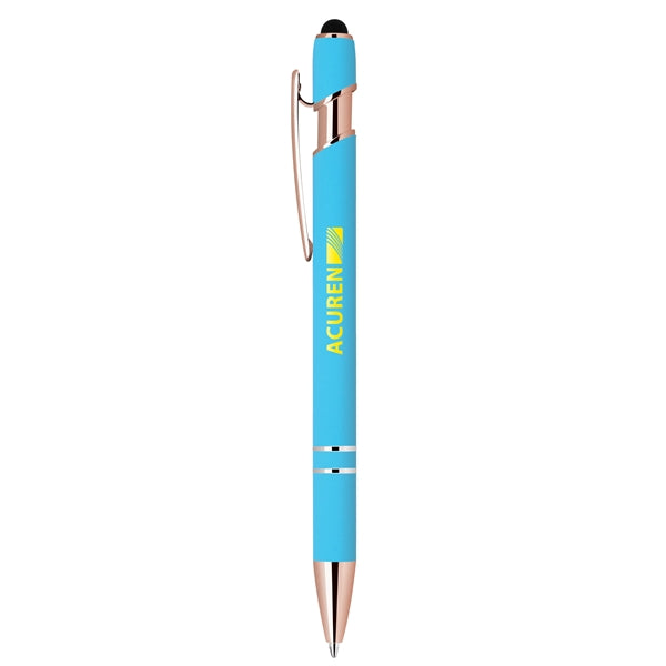 Stylus-3261 Bright Ballpoint Soft Touch Pens with Rose Gold