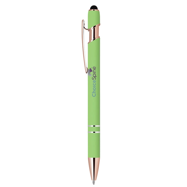 Stylus-3261 Bright Ballpoint Soft Touch Pens with Rose Gold