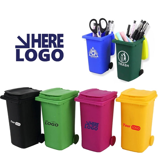 Mini Curbside Garbage Trash Bin Pen Holder Plastic