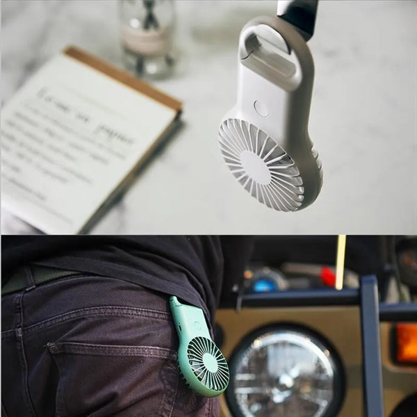 Portable Rechargeable Handheld Mini Fan with Carabiner