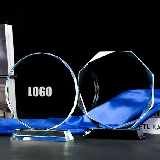 Crystal Trophy Award Glass Desktop Decor Prize Cups