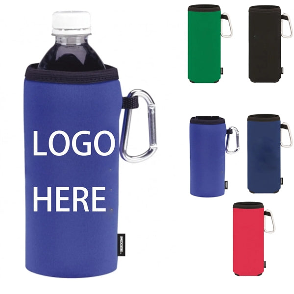 Collapsible Custom Bottle Cooler Sleeve W/ Carabiner