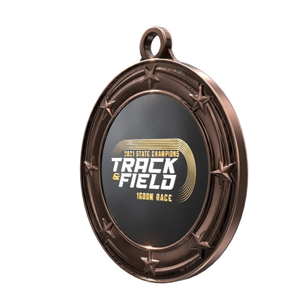 3" Express Vibraprint Star Border Insert Medal