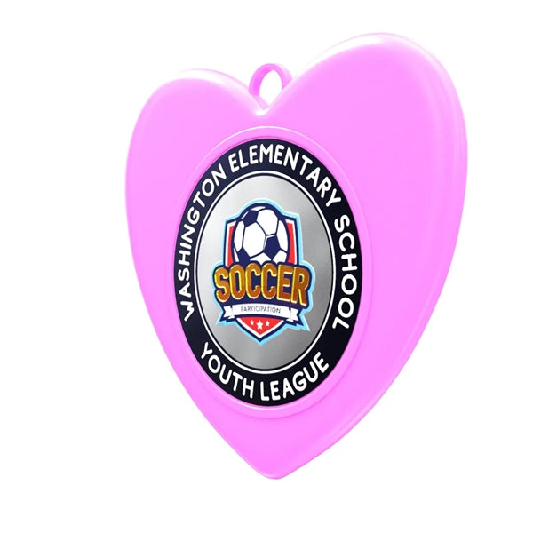 3" Express Vibraprint Heart Shaped Insert Medal