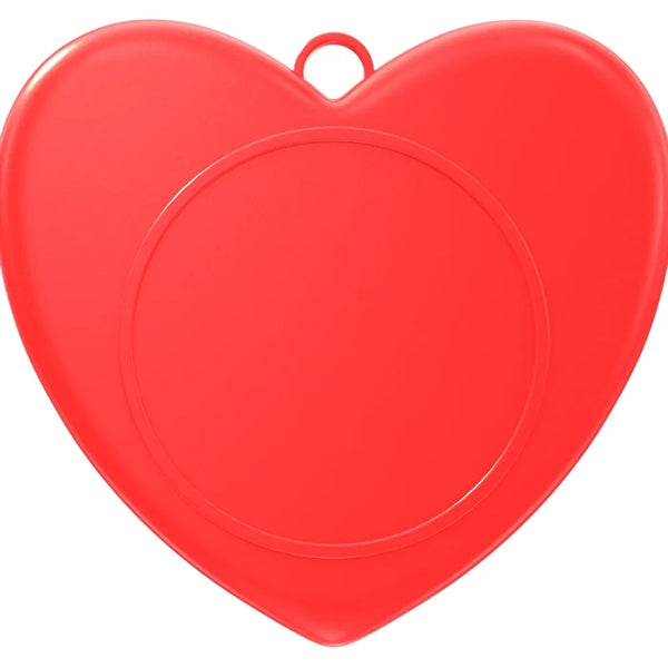 3" Express Vibraprint Heart Shaped Insert Medal