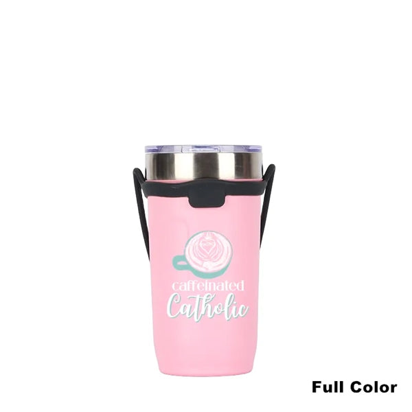 18/24 oz Vacuum Stainless Steel Tumbler With Silicone Handle