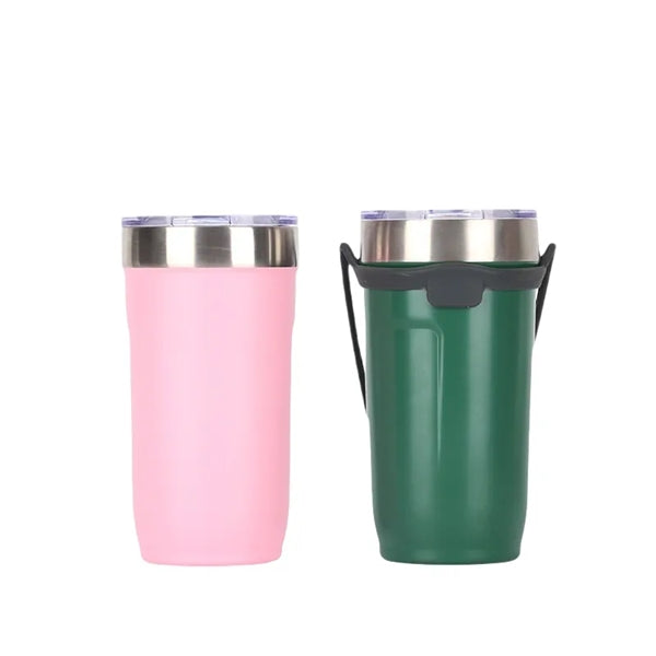 18/24 oz Vacuum Stainless Steel Tumbler With Silicone Handle