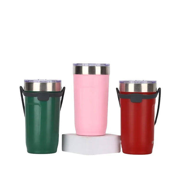 18/24 oz Vacuum Stainless Steel Tumbler With Silicone Handle