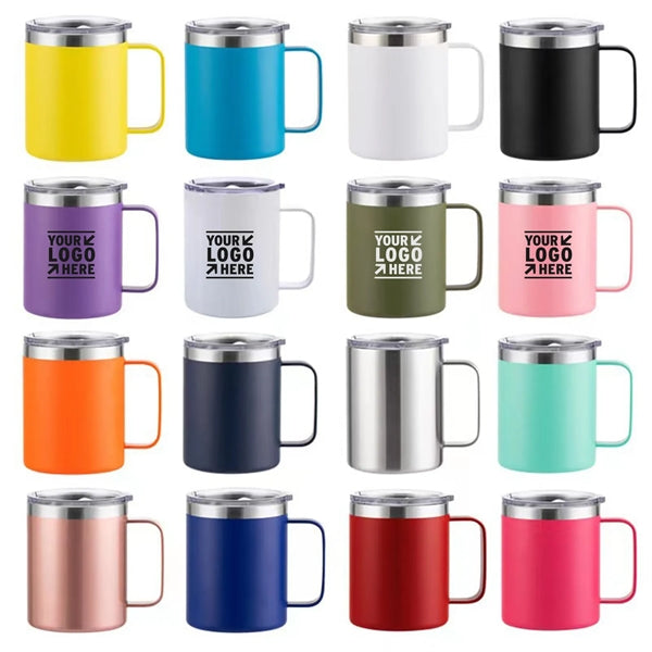 12oz Stainless Steel Coffee Cup with Handle