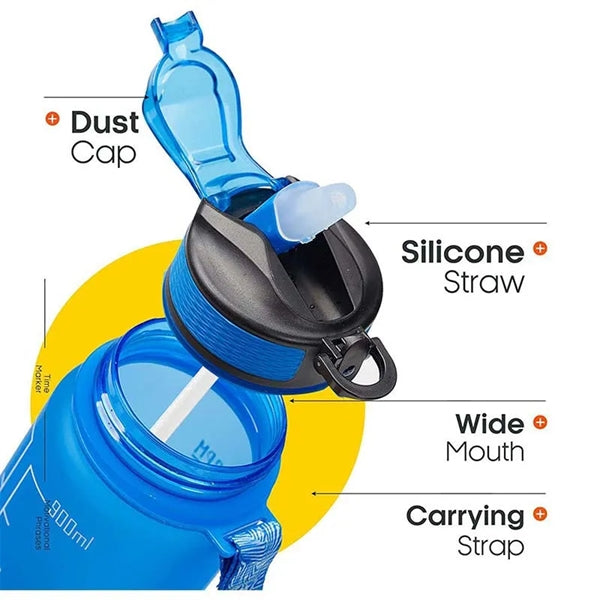 32oz Tritan Sports Water Bottle with Time Marker