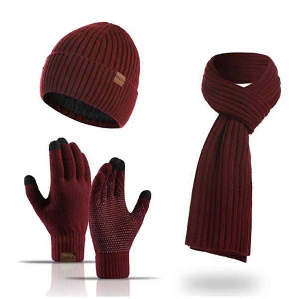 Knit Hat Scarf Gloves Set