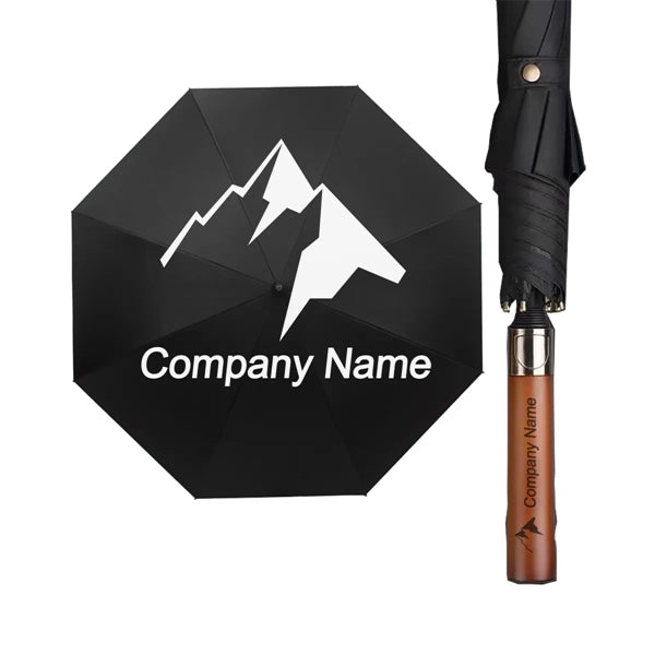 Vintage Wooden Long Handle Automatic Umbrella