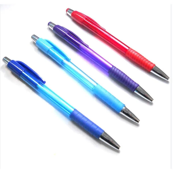 Colorful translucent barrel ballpoint pen with custom logo