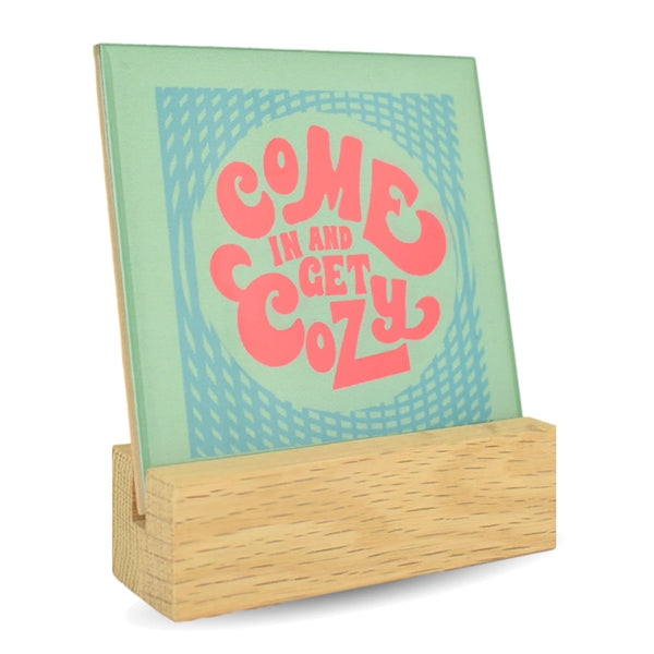 Full Color Tile - Counter Display with Wood Base