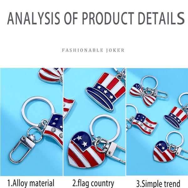 American Flag multi-type Keychain