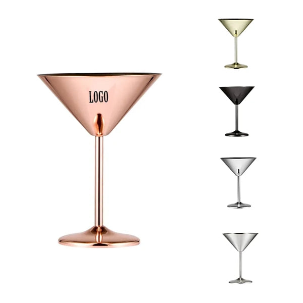 Stainless Steel Martini Cocktail Glasses