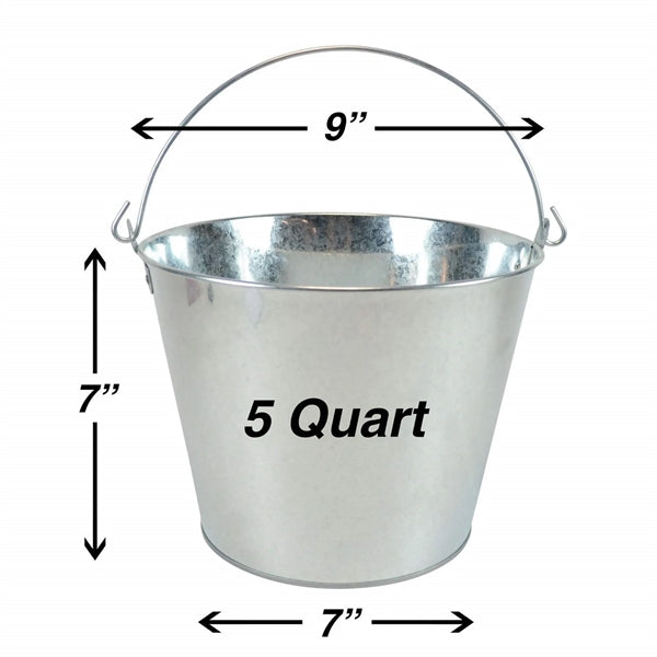 5 QT Galvanized Metal Wine Champagne Ice Bucket