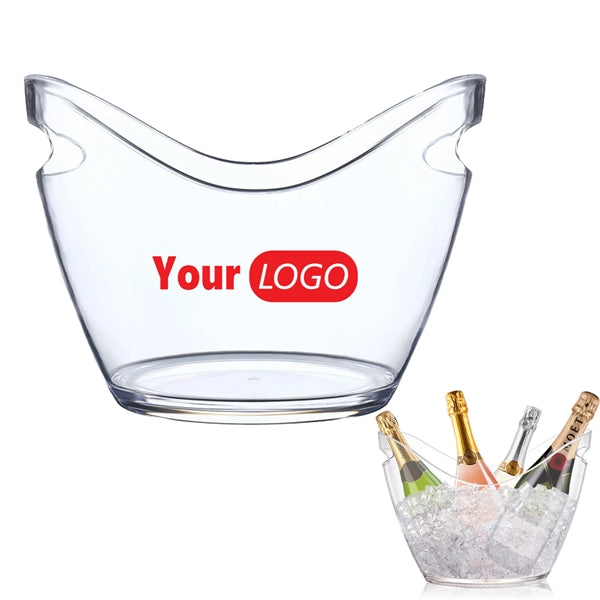 20PCS 8Liter Clear Acrylic Ice Bucket With Easy Carry Handle