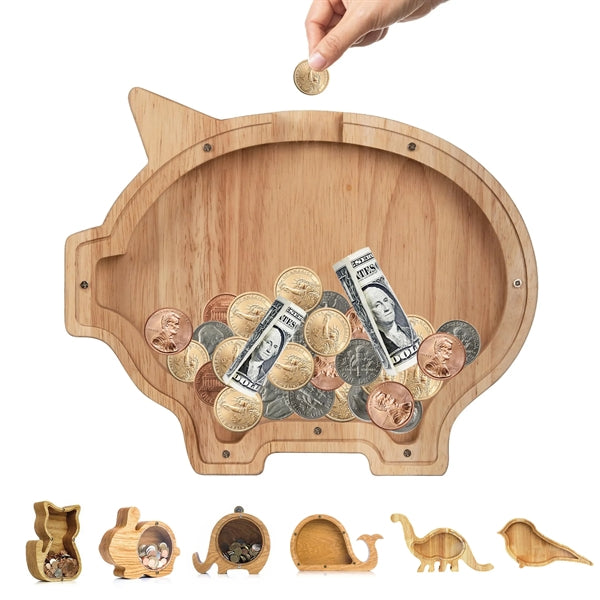 Wooden Animal Piggy Banks