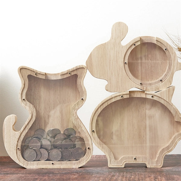 Wooden Animal Piggy Banks