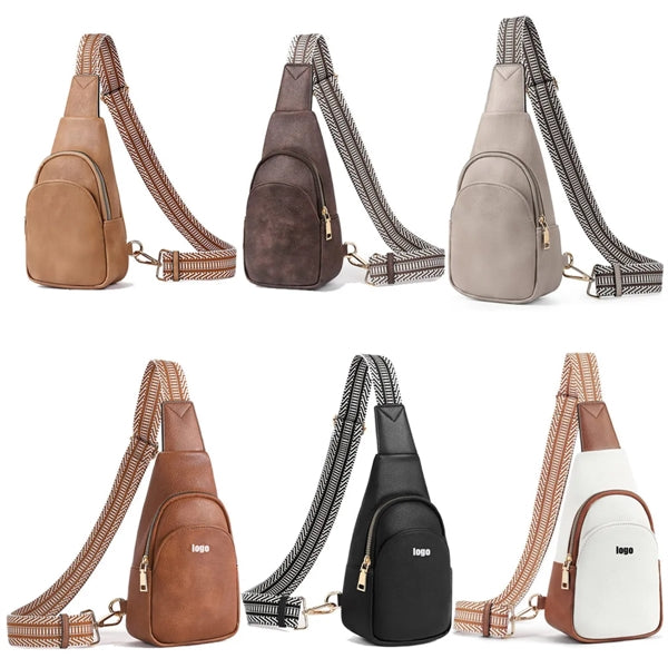 Small Leather Crossbody Fanny Packs Chest Sling Bag