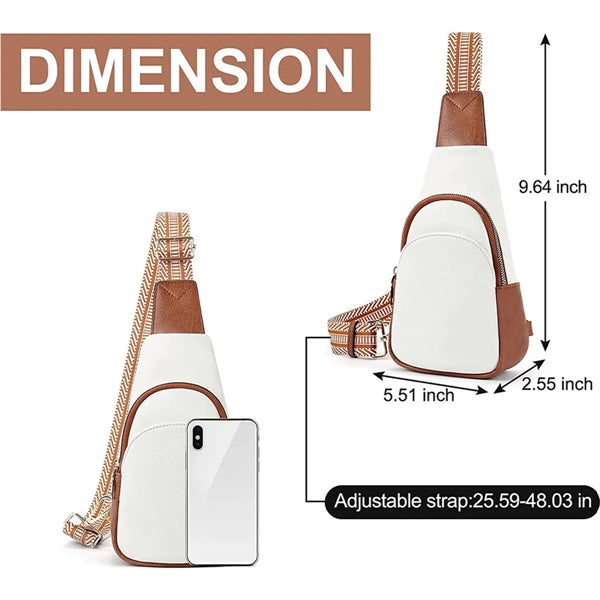 Small Leather Crossbody Fanny Packs Chest Sling Bag