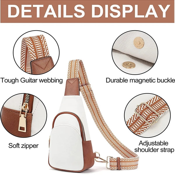 Small Leather Crossbody Fanny Packs Chest Sling Bag