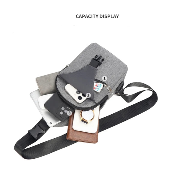 Crossbody Shoulder Sling Backpack with USB Charging