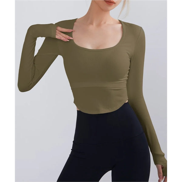 Women Stretchy Yoga Crop Tops