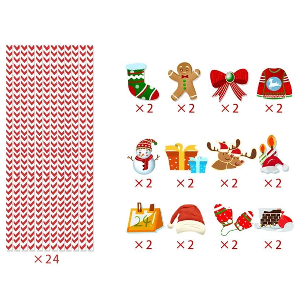 24pcs Christmas Theme Party Decoration Straws