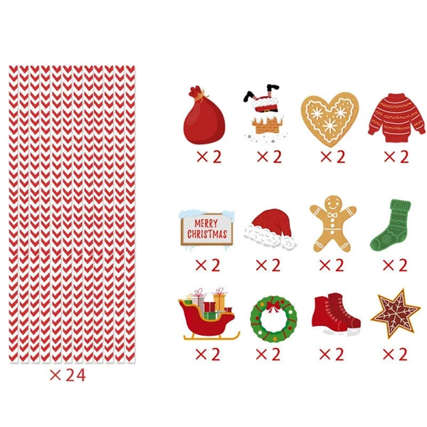 24pcs Christmas Theme Party Decoration Straws