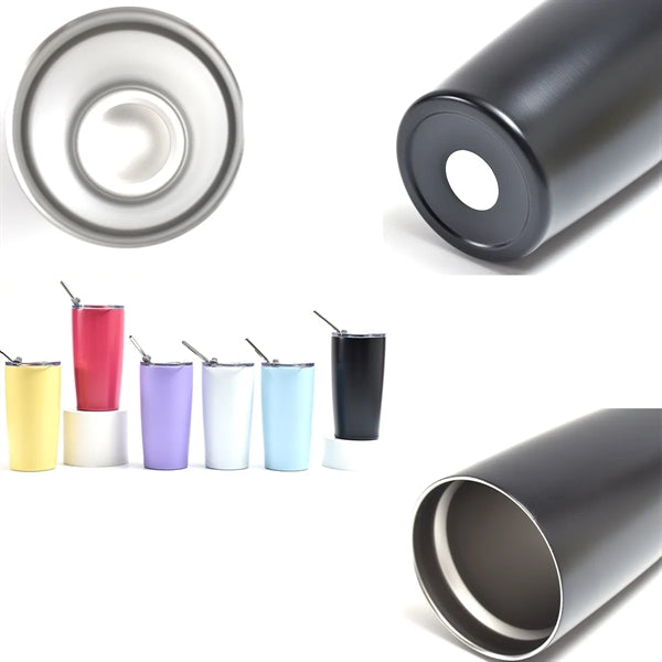 20 OZ Double Wall Vacuum Matte Travel Tumbler w/ Straw & Lid