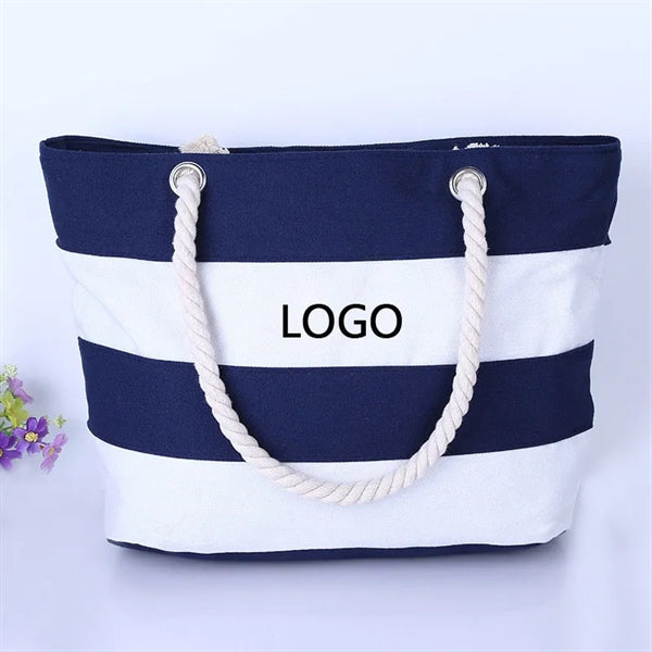 Simple Striped Canvas Bag