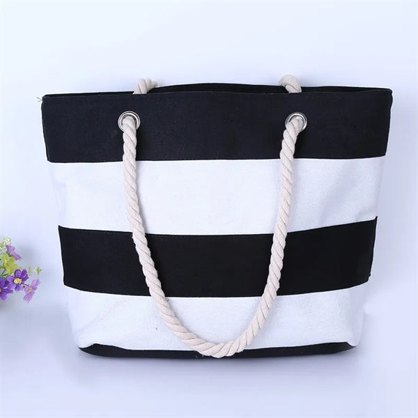 Simple Striped Canvas Bag